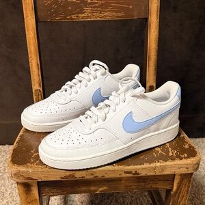 Nike White and Light Blue Sneakers